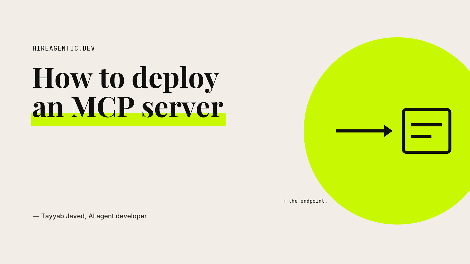 How to Deploy an MCP Server to Production