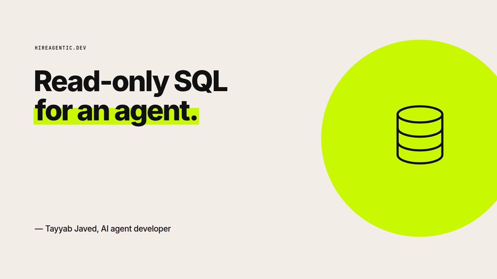Postgres MCP Server: Give an Agent Read-Only Database Access